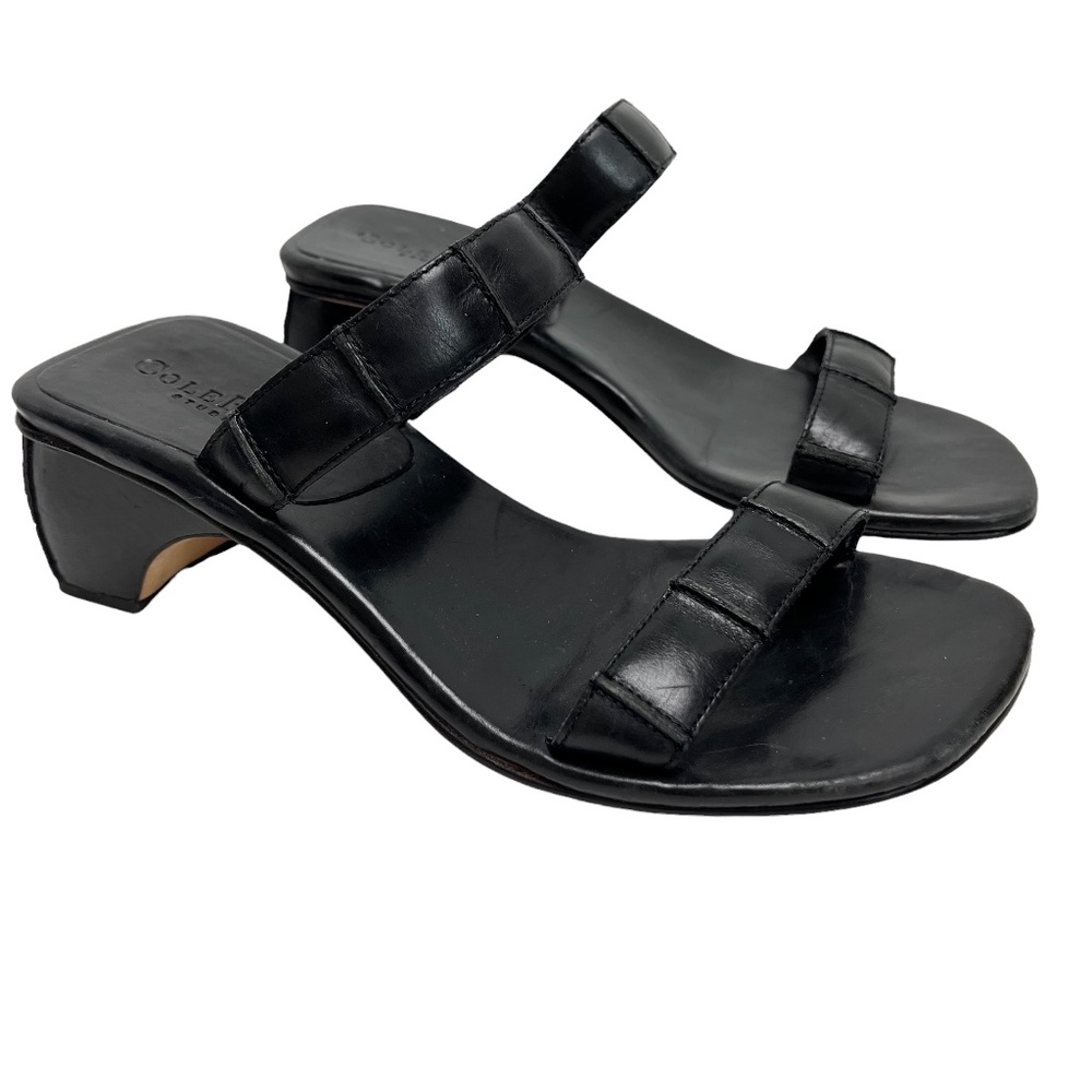 COLE HAAN STUDIO Chunky Block High Heels Sandals Slides Flip Flops Shoes sz 5.5